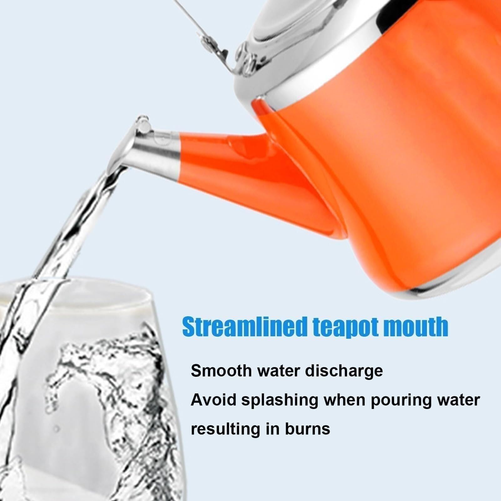 Camping Teapot, Whistling Tea Kettle for Stove Top, Tea kettle with Infuser, 304 Food Grade Stainless Steel Tea Pot Stove top(1.5L)