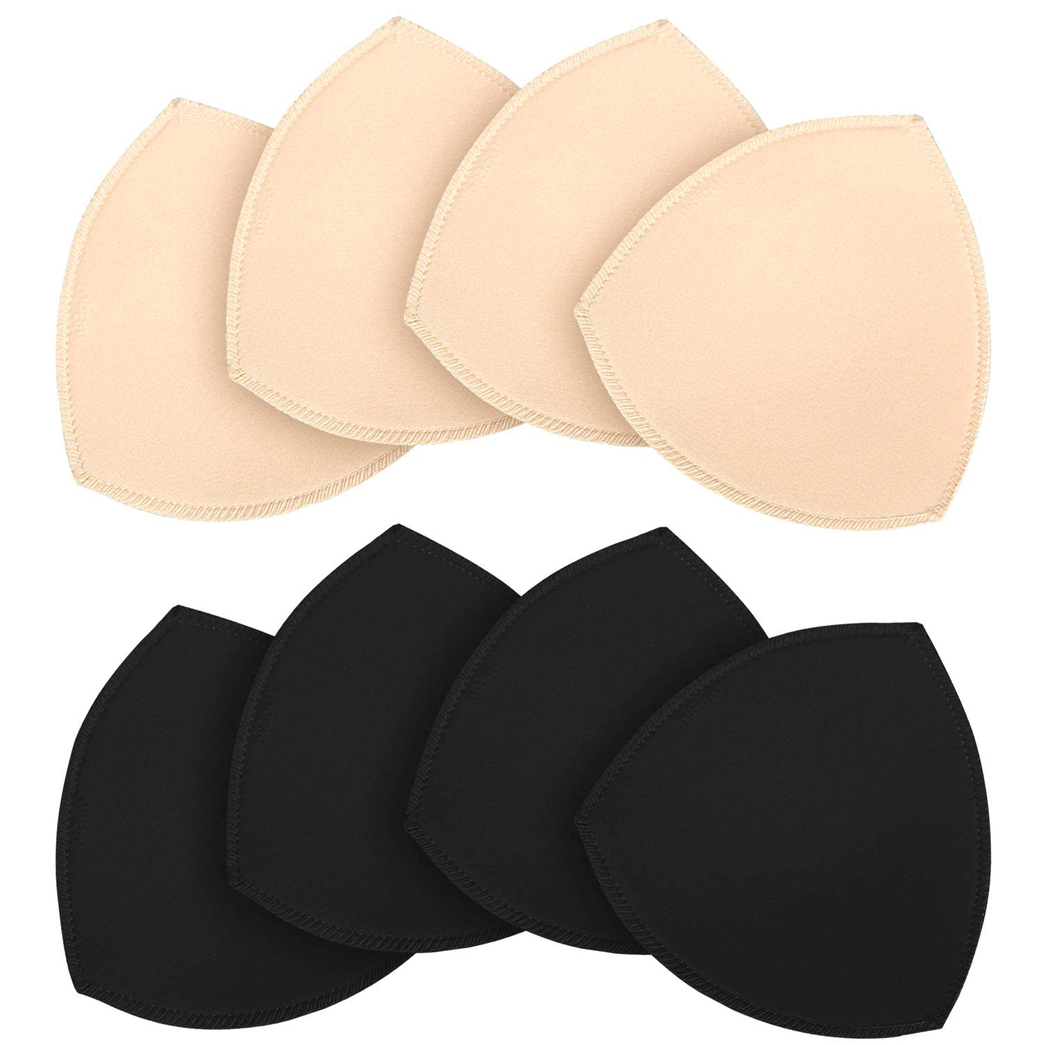 Black and Nude Pairs Bra Insert Pads Breast Enhancer Pads Bra Cup Cotton Triangle Shape Removable Inserts for Sports Bra Bikini Top.-image-13