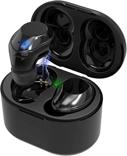Abafia Cuffie Bluetooth  Auricolari Wireless Cuffie Sport Bluetooth 5 0 Mini Cuffie Senza Fili Invisibile Auricolare Stereo con Microfono Custodia Ricarica per Samsung iPhone Huawei  Nero 
