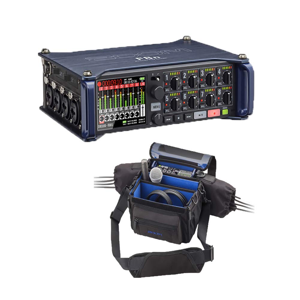 Zoom F8n MultiTrack Field Recorder + PCF-8n Protective Case for F8n,F8 and F4
