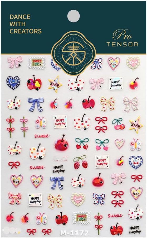 Small Cute Sticker 3D Relief Design Decals for iPhone 17 PRO / 17 PROMAX Cell Phone Camera Screen Lens,for NintendSwitch Game Handle Controllers,Scrapbooking Laptop Diary Planner Collage DIY (TL-161)