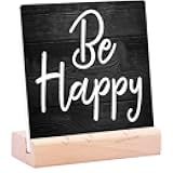 Wooden Plaque Sign Desk Decor Rustic Be Happy Desk Sign Decor For Home 4 X 4 Inches