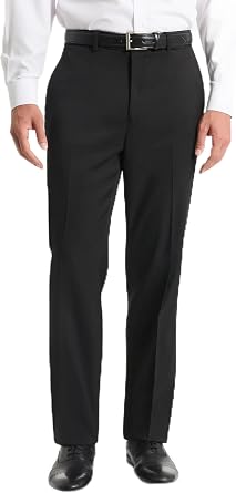 Chaps Mens Solid Classic Fit Tailored Suit Pant | Black, 32Wx30L | Solid pattern