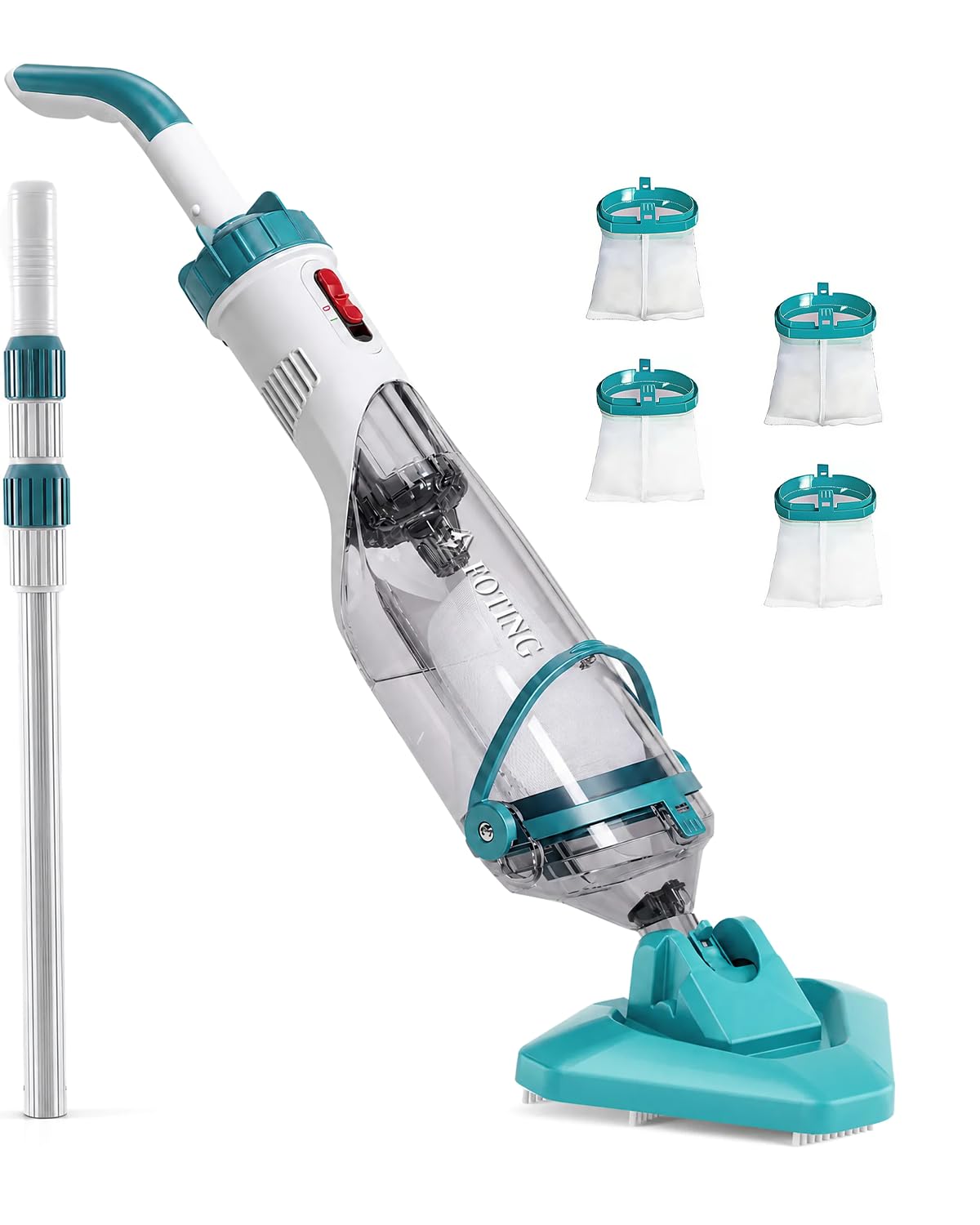 Handheld Hot Tub Spa Pool Vacuum, 19 gallons/min, Cordless Rechargeable Pool Vacuum for Above Ground Pool, 60 Mins Running Time, Ideal for Leaves, Cleaning Debris and Sand Underwater