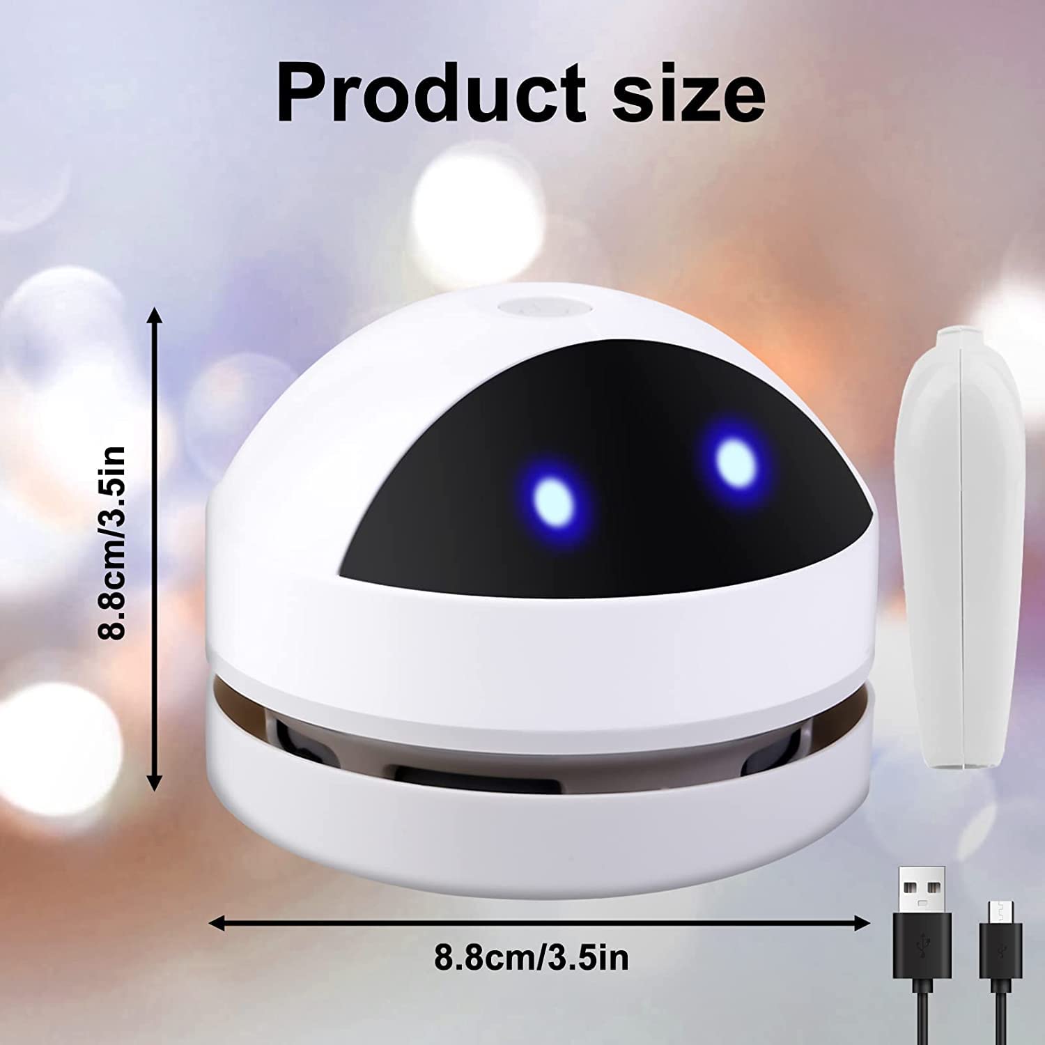 Molbory Aspirador portátil inalámbrico mini aspirador de mesa de alta potencia de succión limpiador de polvo con 120 minutos de tiempo de funcionamiento, recargable por USB para escritorio, escuela,