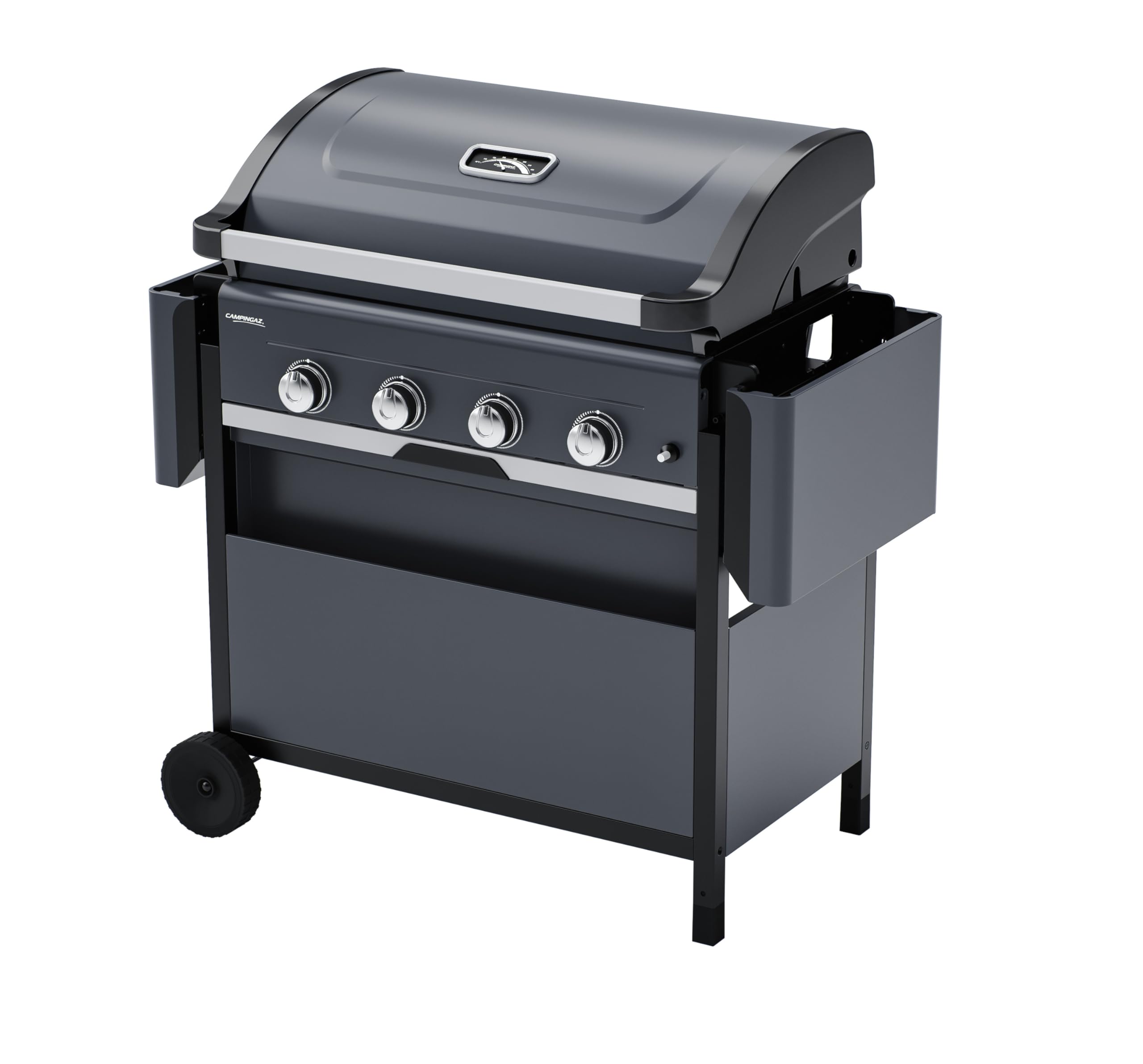 Campingaz Class 4 L Select Gas Barbecue | Barbacoa con Plancha, Carro, Ruedas y Tapa con Termómetro – 4 Quemadores | 12 kW Total, Negro
