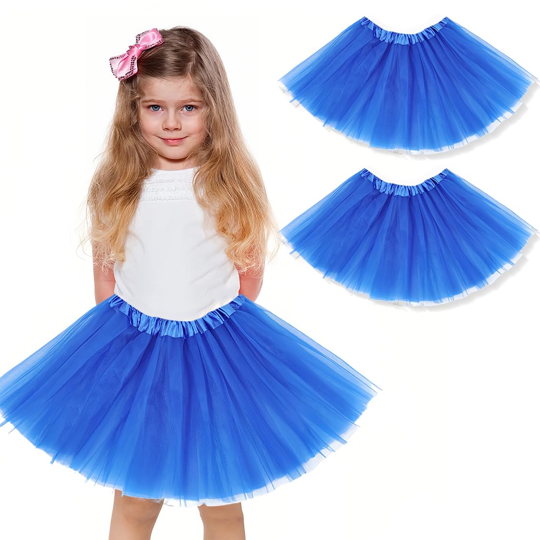 Paquete de 2 faldas de fiesta para niñas, disfraz de tutú, tutú de tul para fiestas de baile, enagua de ballet, verde — view 15
