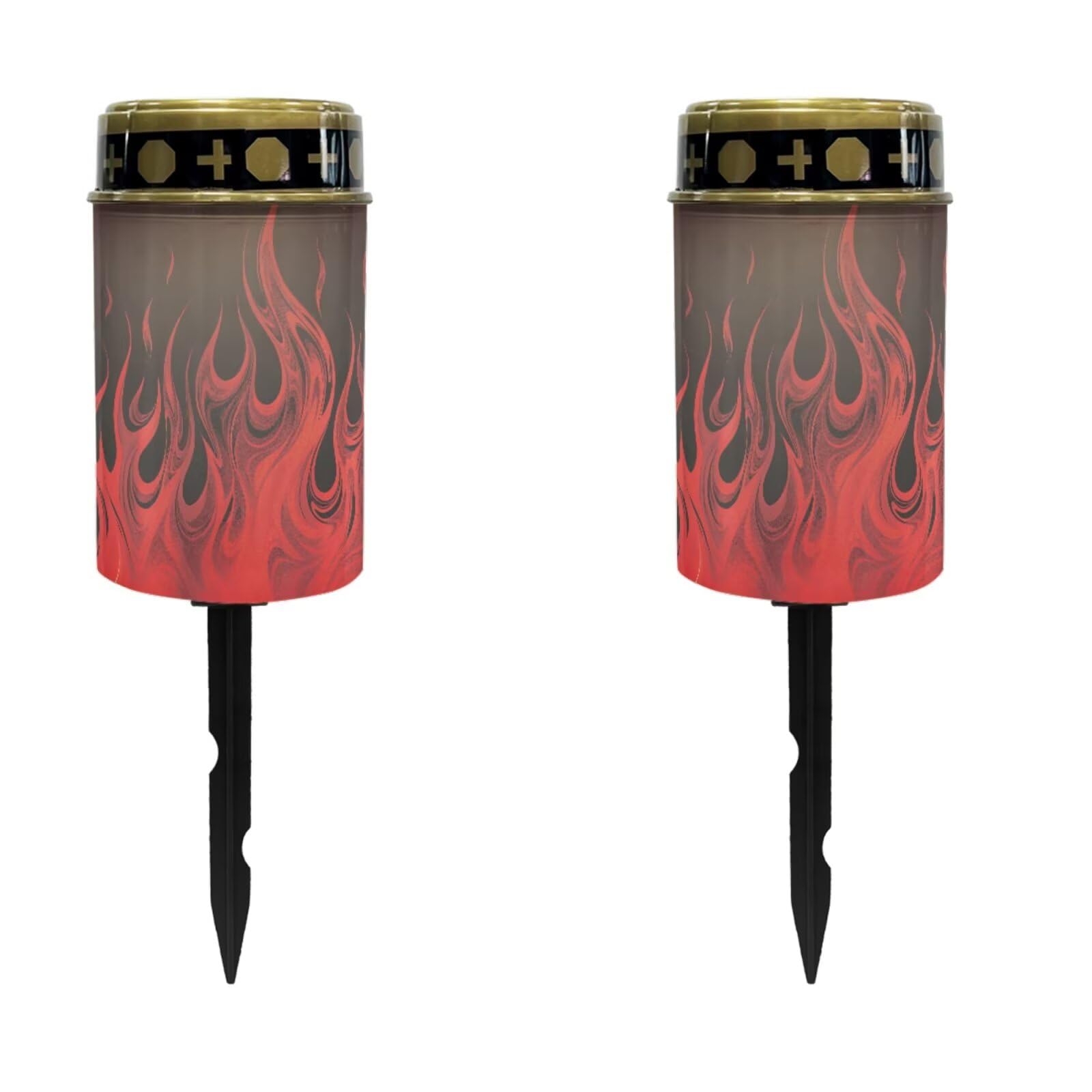 Halloween Cemetery Solar Lights Flameless Candles 2 Pack