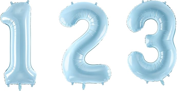 Foil balloon number "9" in light blue 86 cm
