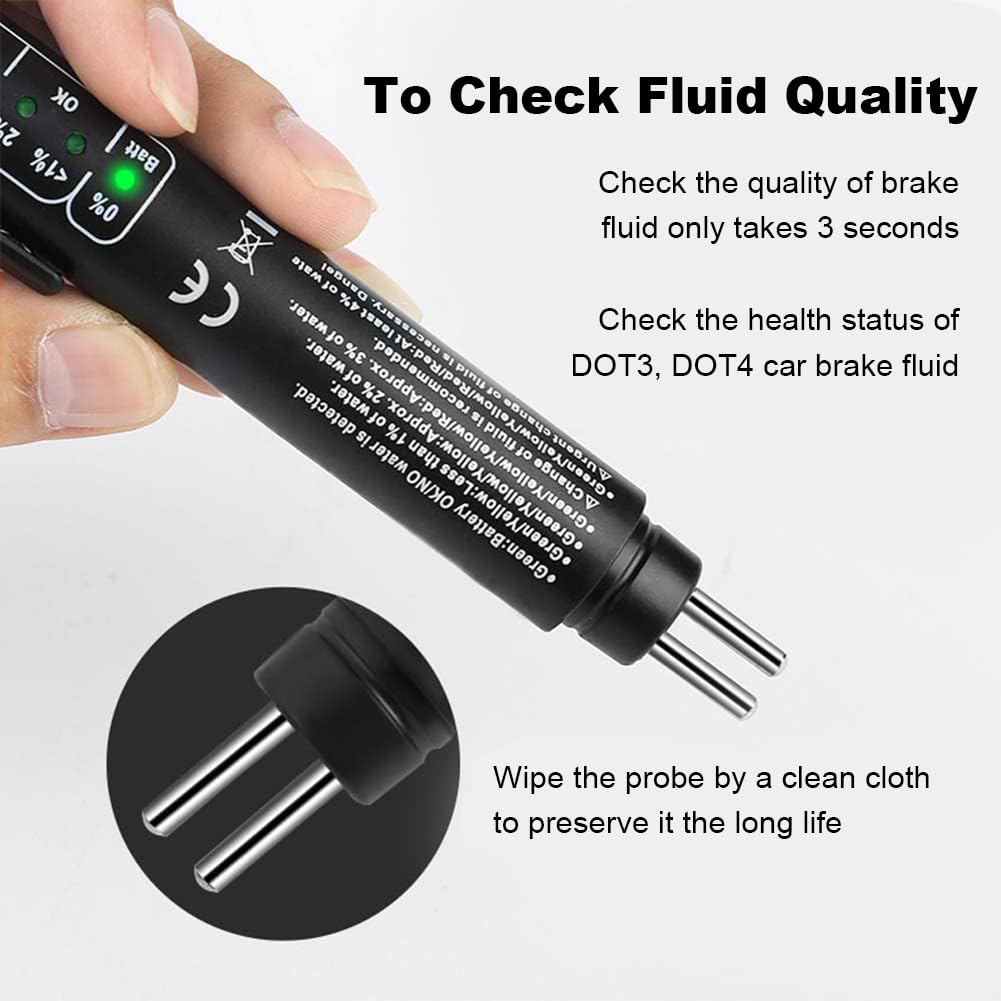 Tester Liquido Freni - Con 5 LED, Per DOT3/DOT4/DOT5, Controllo Acqua Nel Liquido - Foto 7