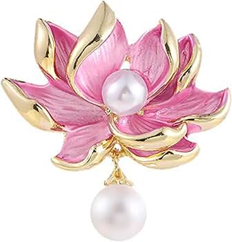 ブローチ蓮の花アクセサリーチャイナゴールド揺れるセレモニーお洒落可愛いシノワズリ Amazon | ブローチ レディース 蓮の花 コサージュ フラワー 胸