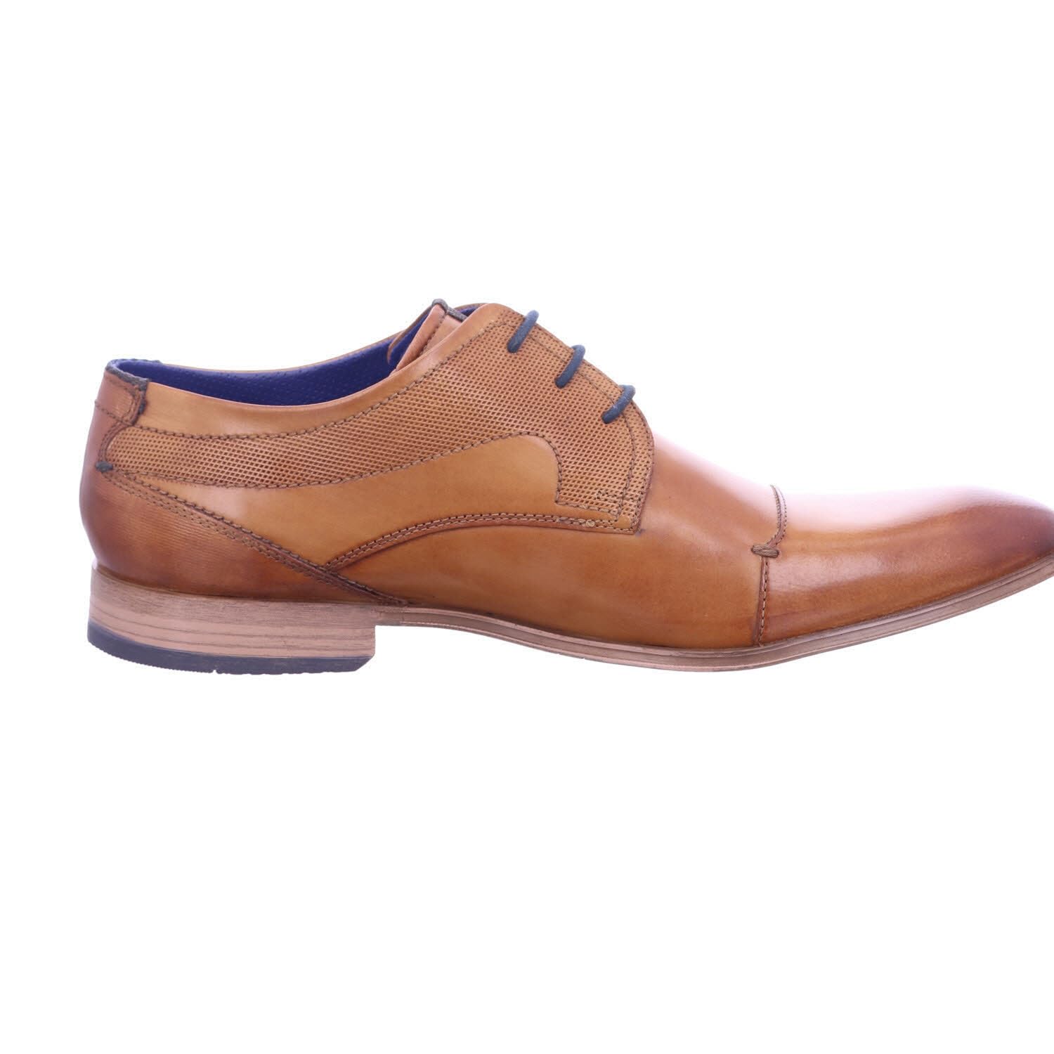 bugatti Scarpa Bassa Business In Pelle, Derby Con Punta Incrociata E Linee Eleganti, Scarpe Stringate Derby Uomo, Cognac, 44 EU