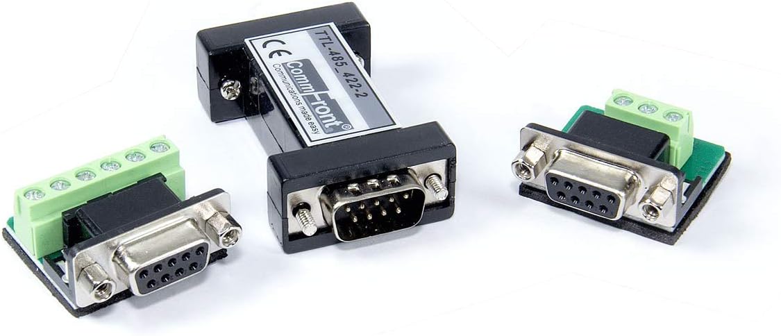 COMMFRONT Industrial RS422 / RS485 to TTL Converter/TTL Repeater, 600W Surge Protection and 15kV Static Protection