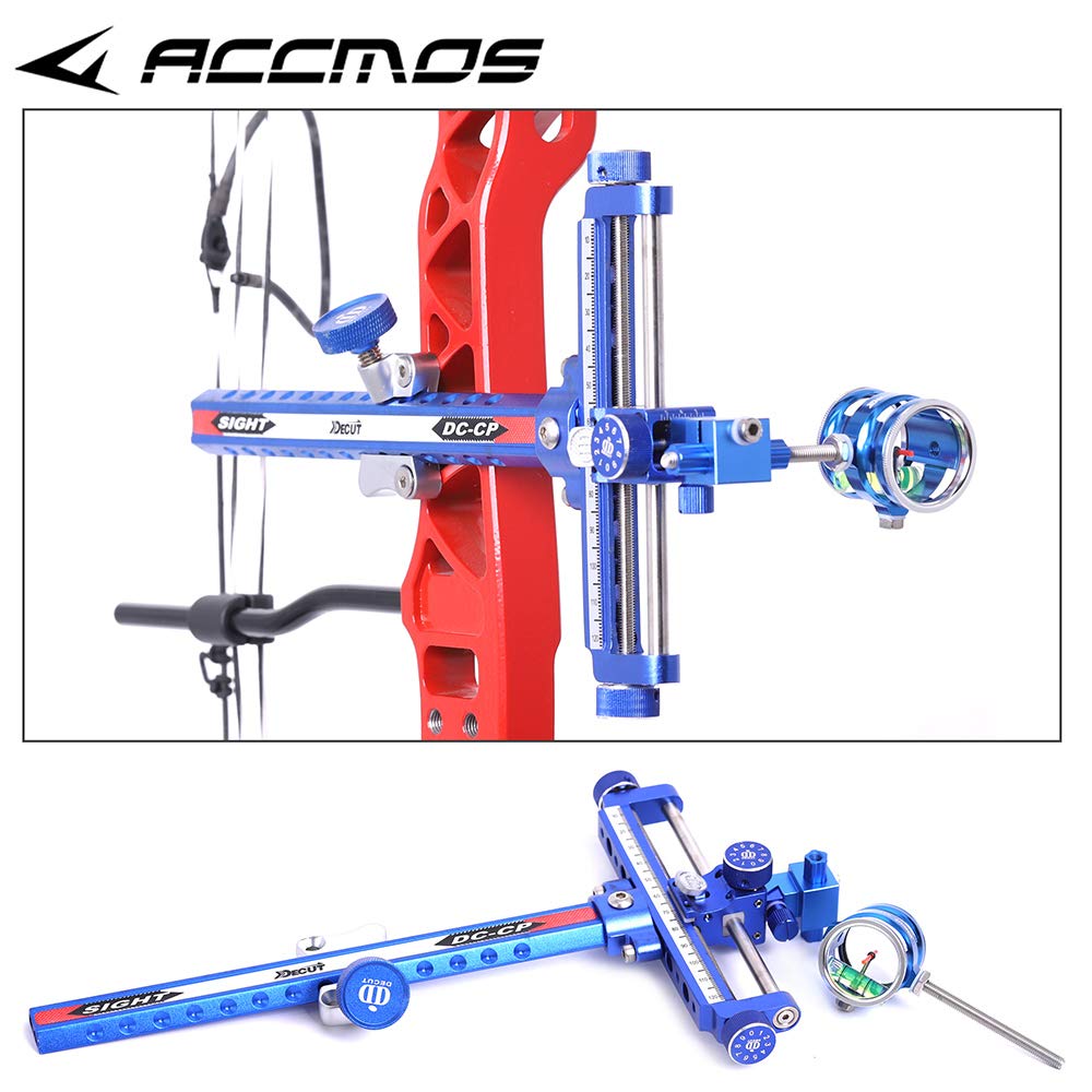 ACCMOS Tiro con L'arco Mirino per Arco Compound con 4X 6X 8X Sight Pin per Arco Composto Caccia Tiro Puntando Accessori per Arco