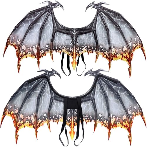 Miniatura 2 de Fanus Disfraz de dinosaurio dragón para disfraz de ala de carnaval de Halloween (16 x 35 pulgadas)