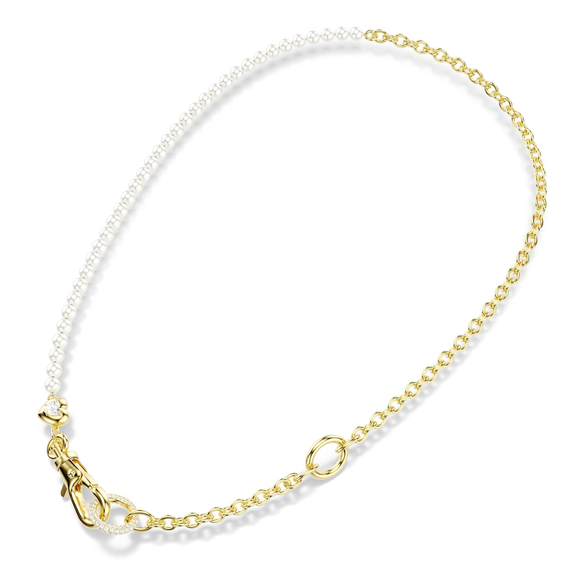 Swarovski Idyllia Kollektion, Kristallperle, Weiß, Goldfarben beschichtet