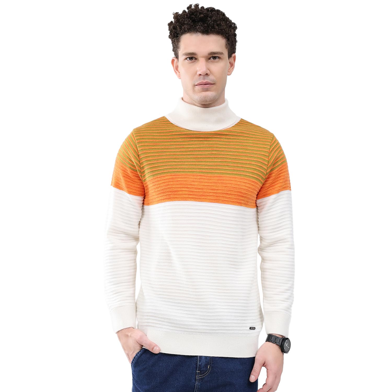 monte carlo Men’s Pullover | High Neck | Regular Fit | Self Design | Full Sleeve | Pull-On Closure | Warm Winter Pullover for Men-picture-40