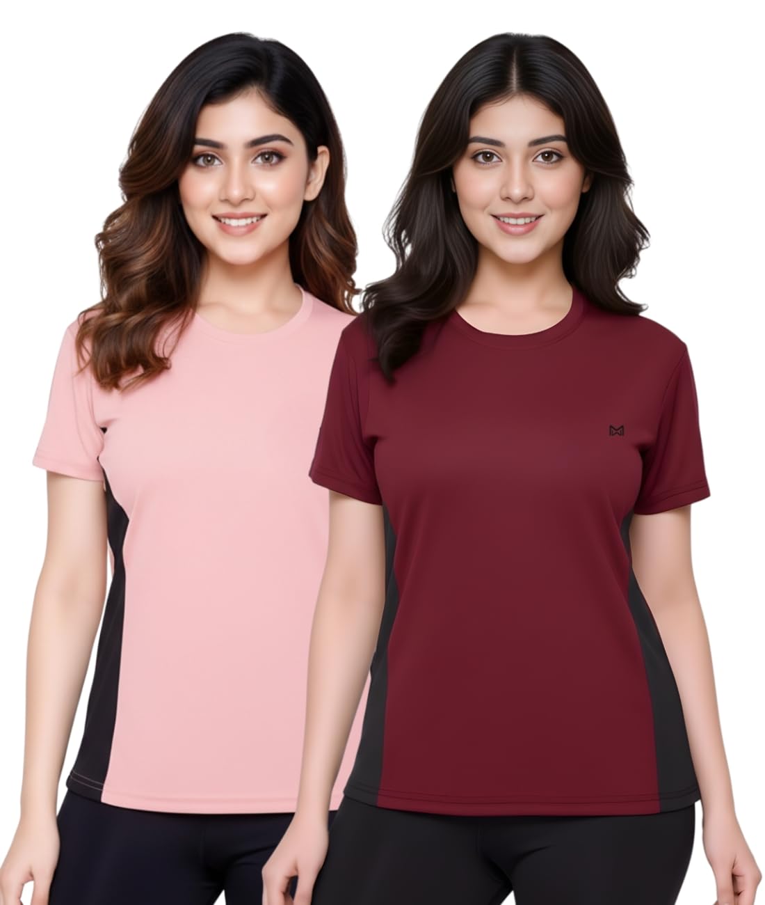 Gym Tshirt for Women Workout Dry Fit t Shirt Sports Tshirt | Gym Tops for Woman | Lightweight Round Neck Breathable Half Sleeve Activewear Running Yoga Tops for Woman (Pack of 2)-image-39