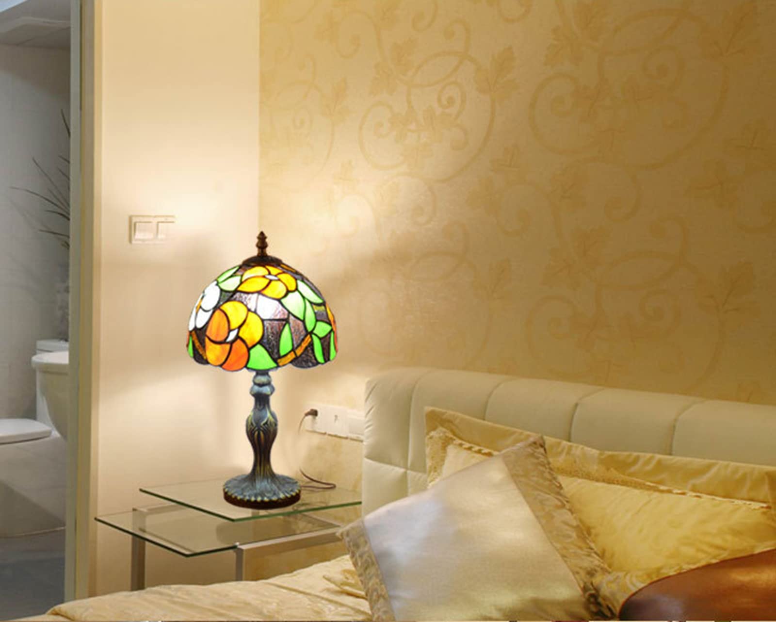 8 Cal Szeroki, RęCznie Robiony Klosz Do Lampy WitrażOwej, Lampa StołOwa, E27 Europejska Lampa Biurkowa W Stylu Retro Tiffany, Lampy W Stylu Art Deco Do Salonu