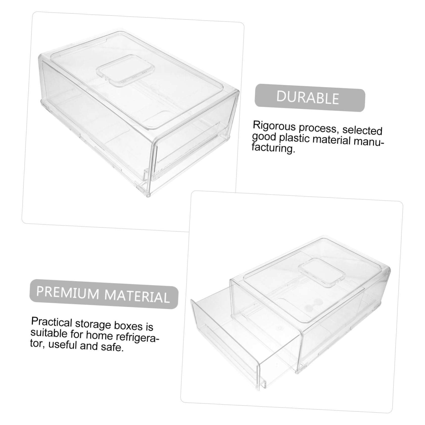 Caja de Refrigerador Tipo Cajón Apilable para Alimentos y Frutas