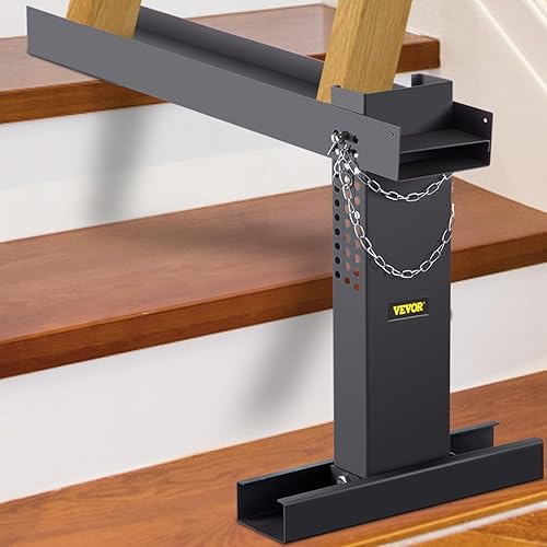 VEVOR A-LA1 Extender - Escalera plegable de 20 x 4.7 pulgadas, altura ajustable, color negro
