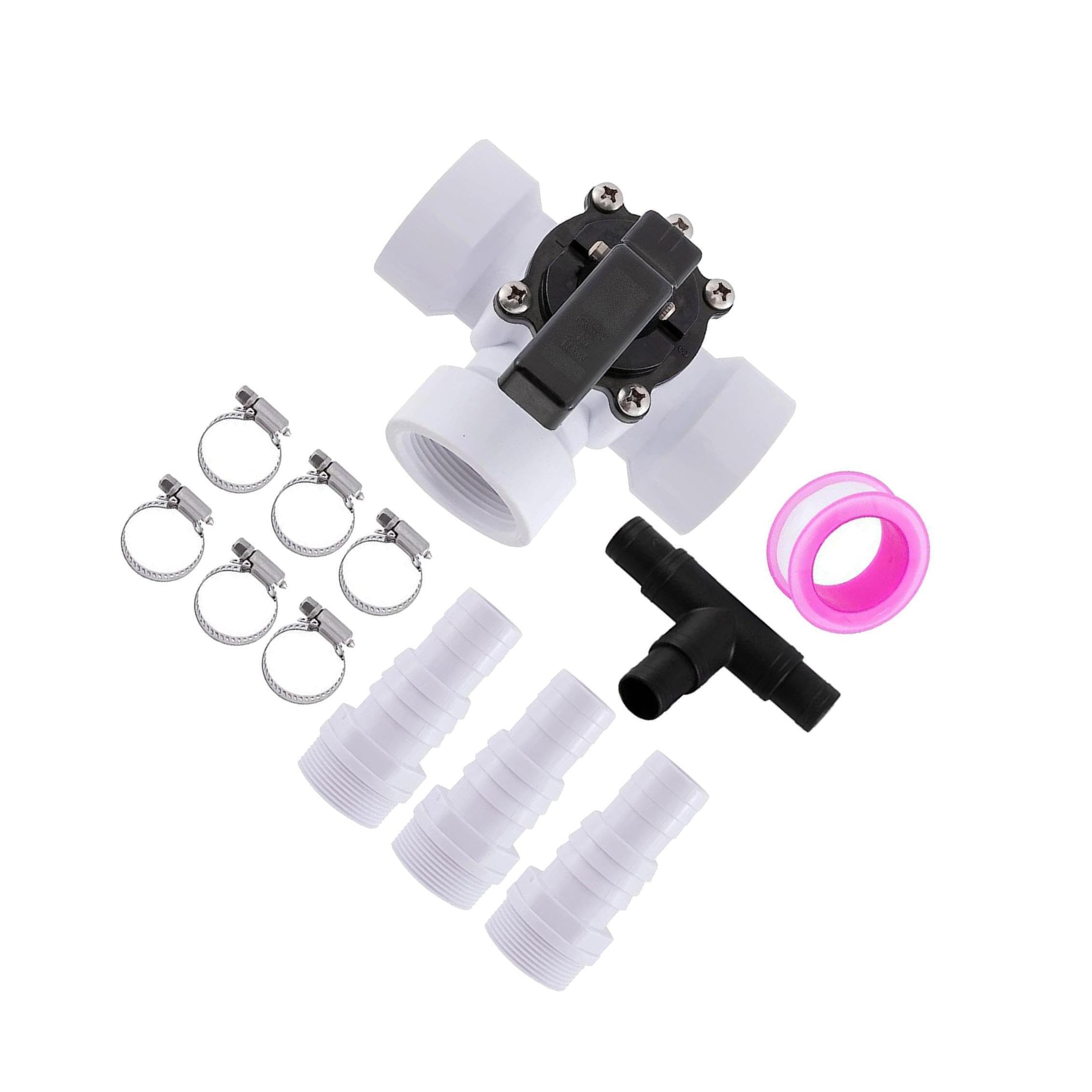 Adaptador de Manguera con válvula desviadora de Piscina, práctico y desviador de 3 vías para una práctica conexión de tubería de PVC.