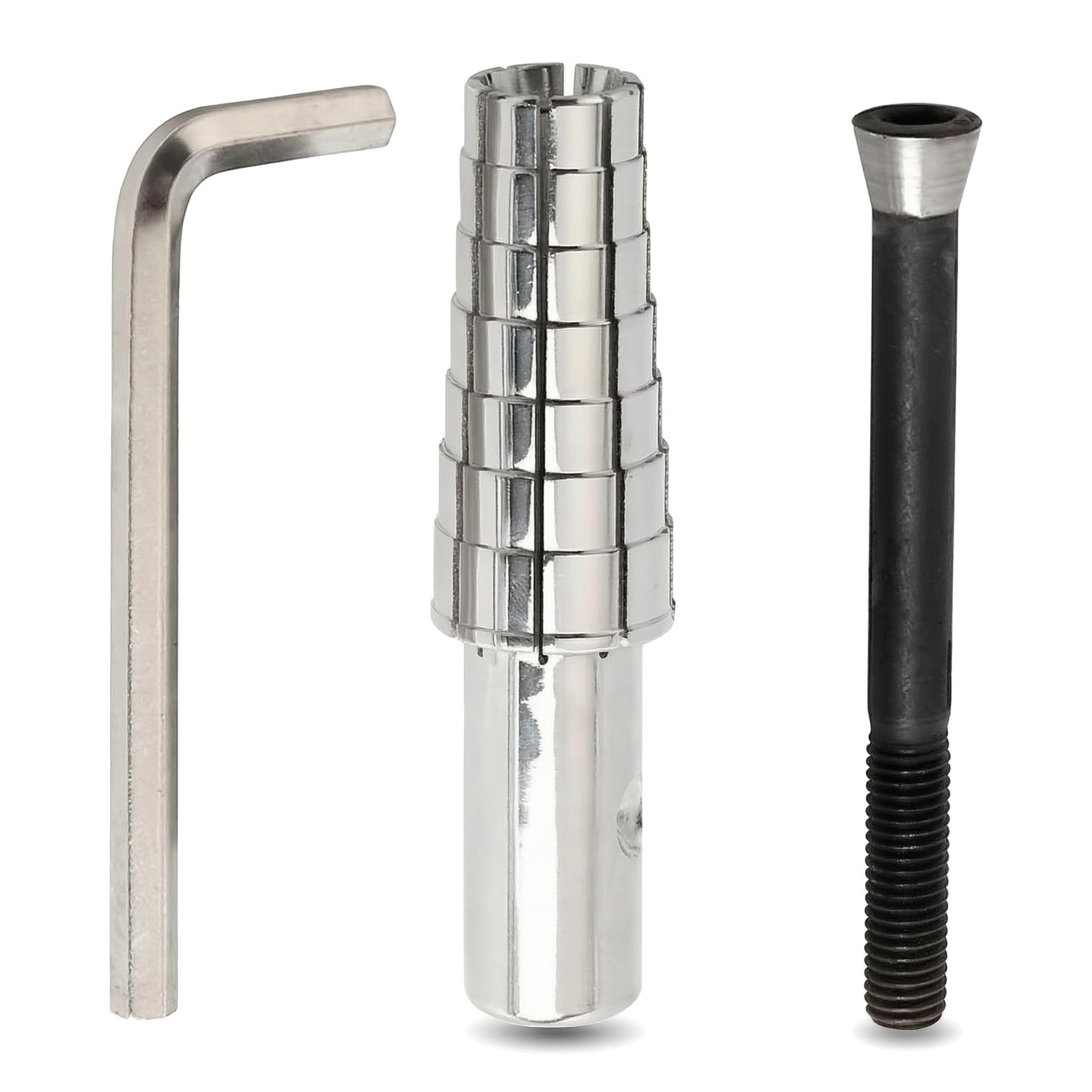Mandril de medición de anillos de acero con llave Allen hexagonal para torno de 3 piezas