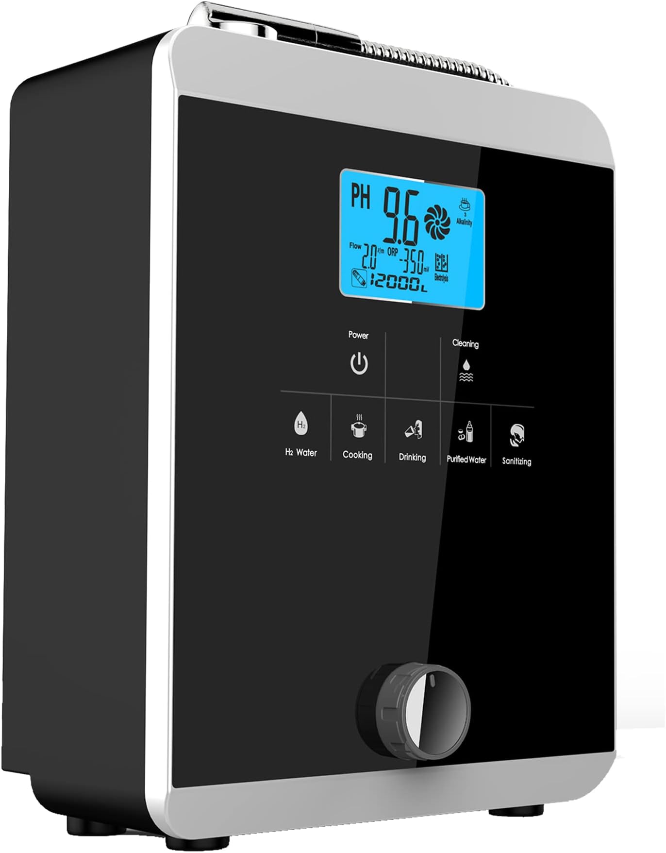 Home Water Ionizer pH 2.8-11 Alkaline Water Machine with In-Built Replacement Filter, ORP to -880mV, 8000L per Filter