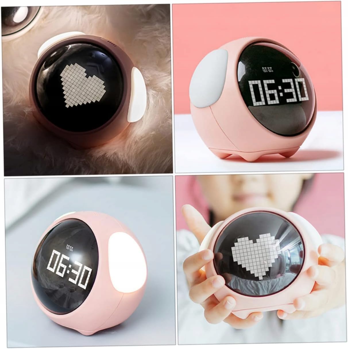 Horloge Réveil Veilleuse LED Lampe de Nuit pour Enfants Enfant Emoji Emoji