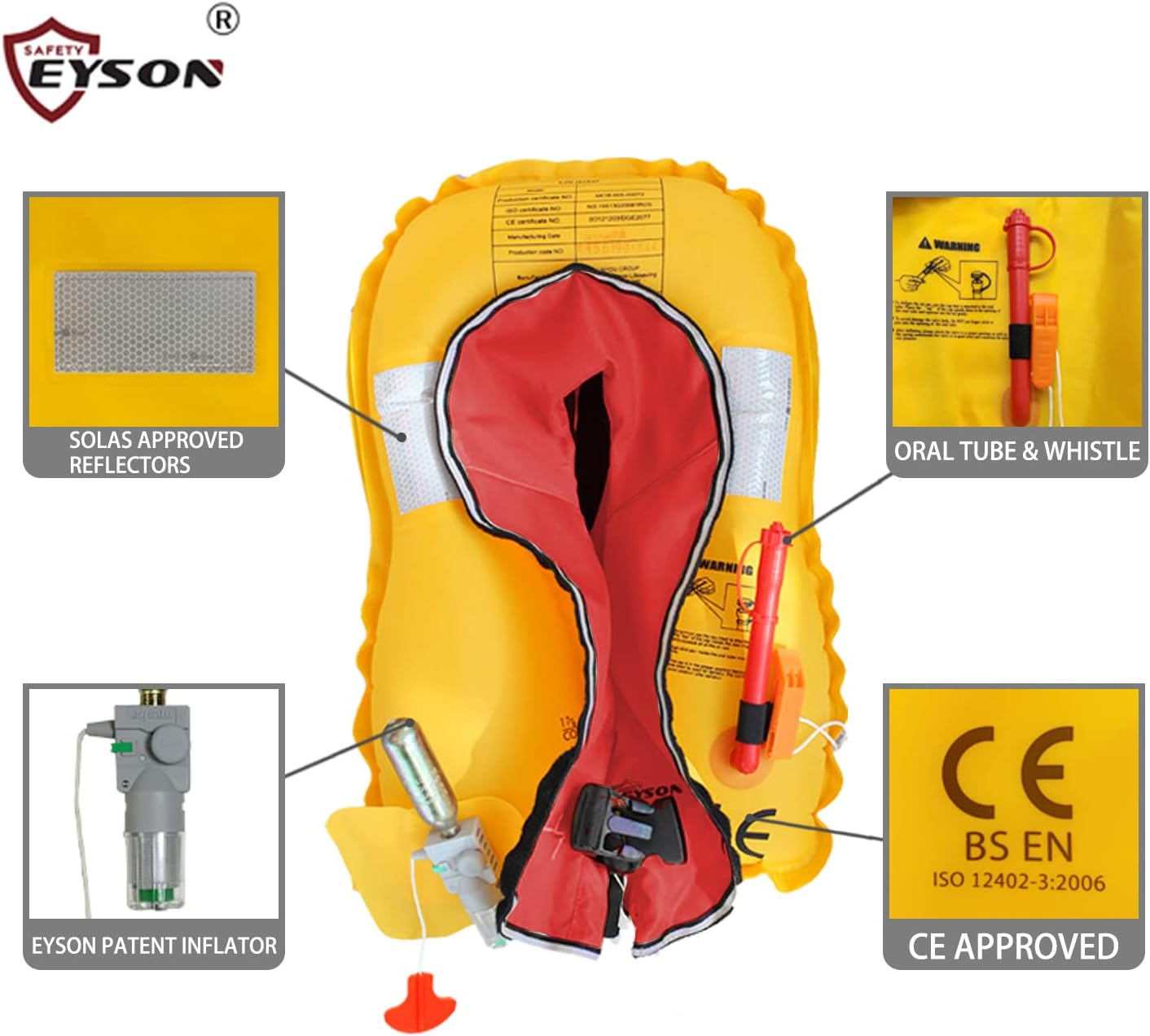 Eyson Inflatable Life Jacket Inflatable Life Vest for Child Classic Automatic