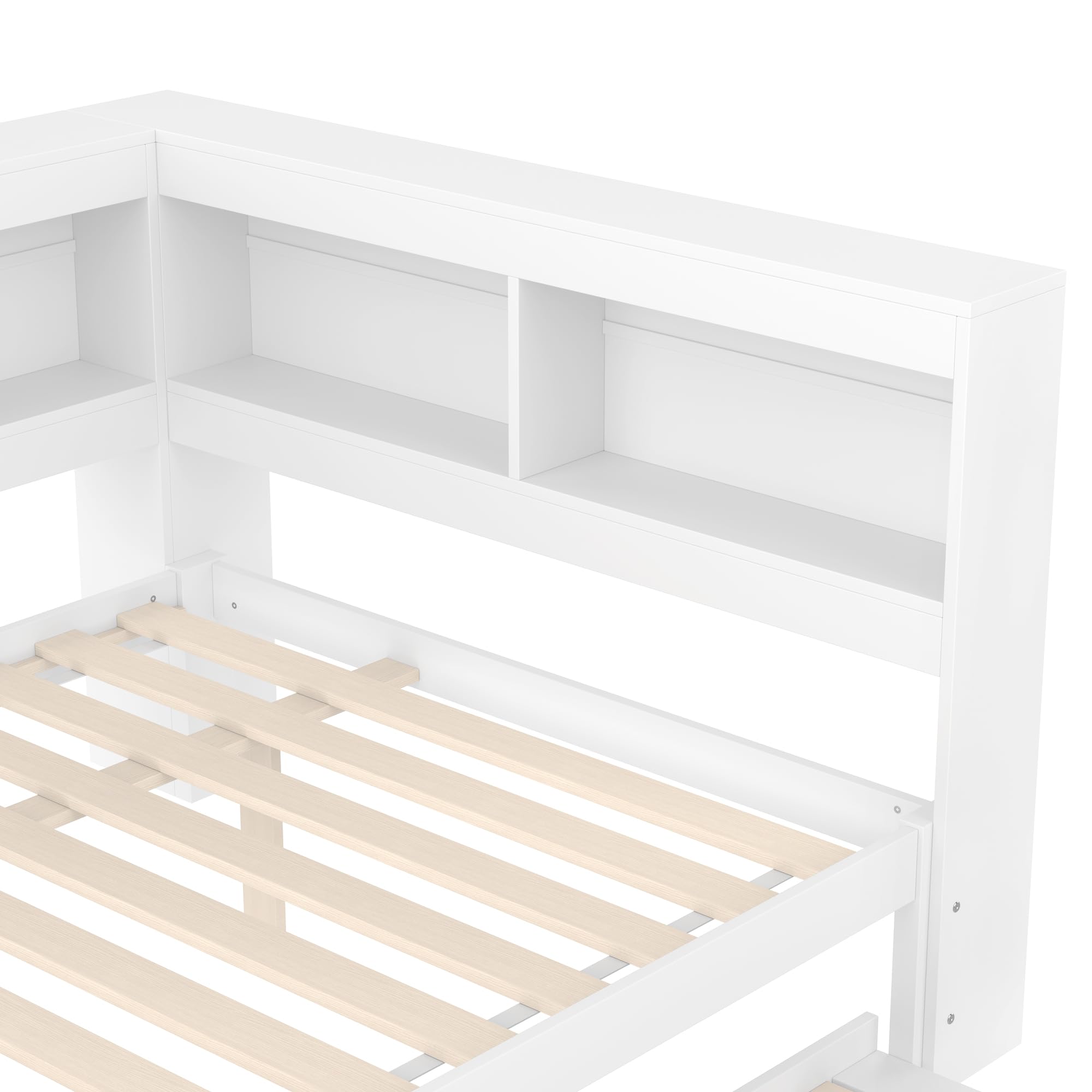 cama de día nido de 140 x 200 cm, sofá con enchufe integrado y 2 puertos USB, incluye somier, cama de invitados que ahorra espacio, madera de pino, blanco (sin colchón)