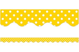 Yellow Bordered Bulletin Board Trim for School Decoration