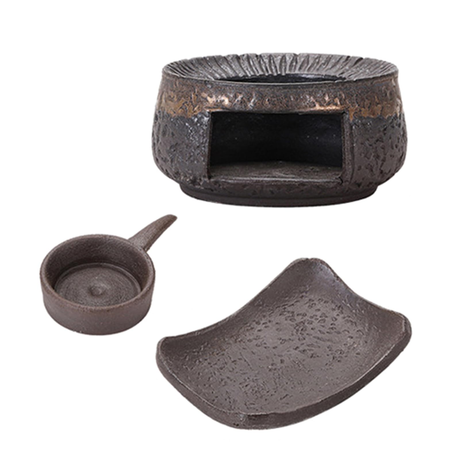 Scent Warmer Set with Tealight Holder Heatproof Ceramic Heating Plate for Living Room Bedroom Scent Stove