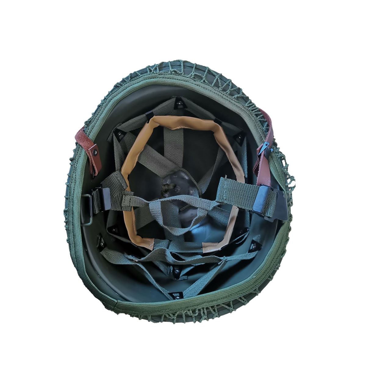 Réplica de casco de acero WW2 US Army M1 con cubierta de red y correa de barbilla