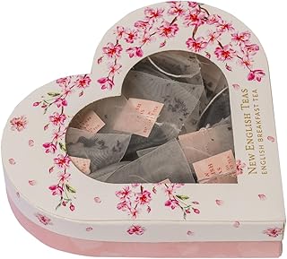 New English Teas Heart Shaped Tea Box Gift for Valentines Day & Mothers Day