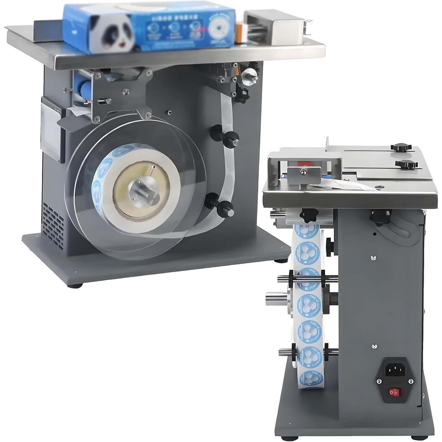 Etichettatrice Bottiglie Tonde 200W, Funzionamento Semi-Automatico 15-30 Pezzi/Minuto, Prestazioni Stabili con Touchscreen, Adatta per Imballaggi Cosmetici e Farmaceutici