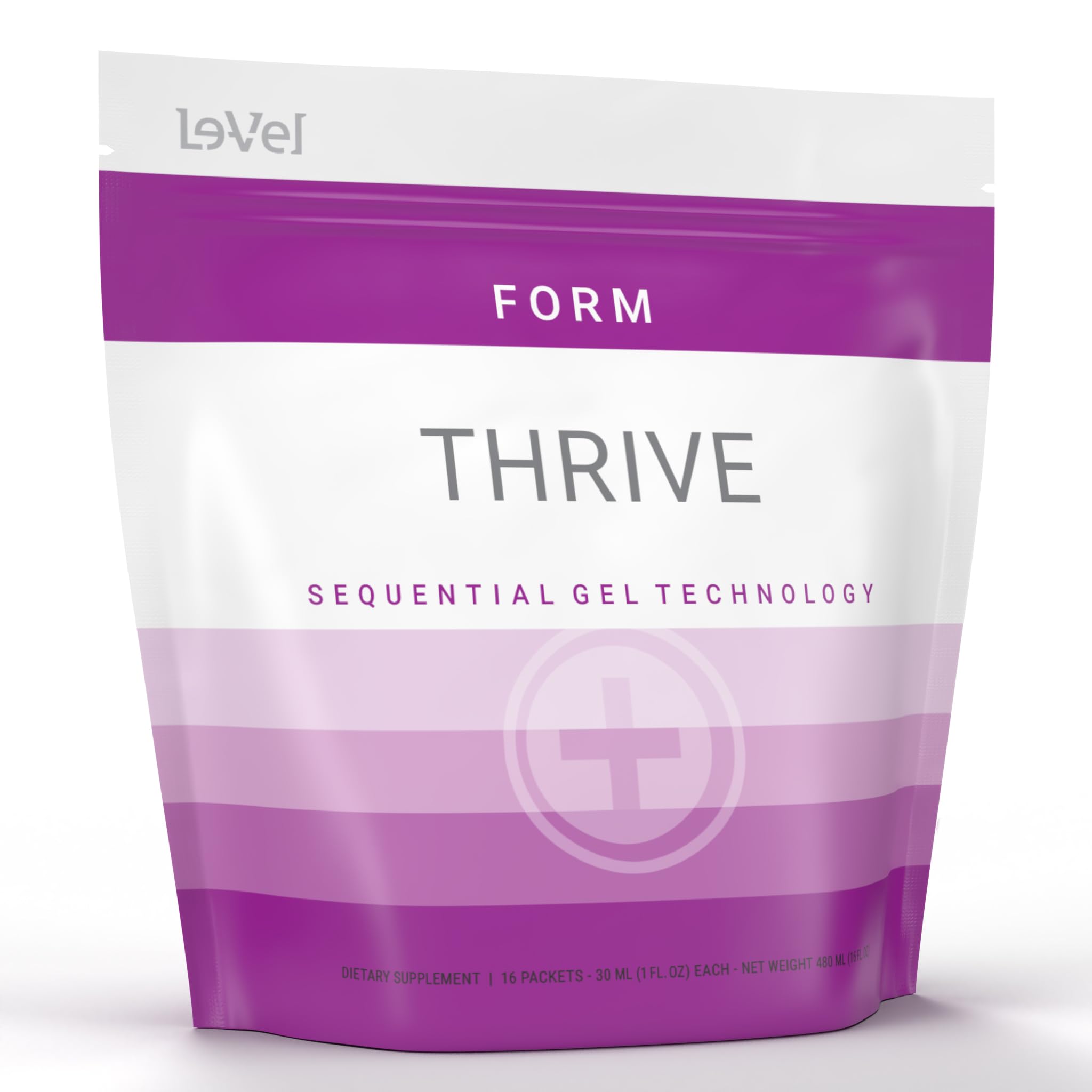 Thrive Form SGT Collagen Gel | 16 Packets | Hydrolyzed Collagen Peptides for Joint Health, Skin Elasticity & Lean Muscle Recovery | Sequential Gel Technology for Maximum Absorption | Plant-Based