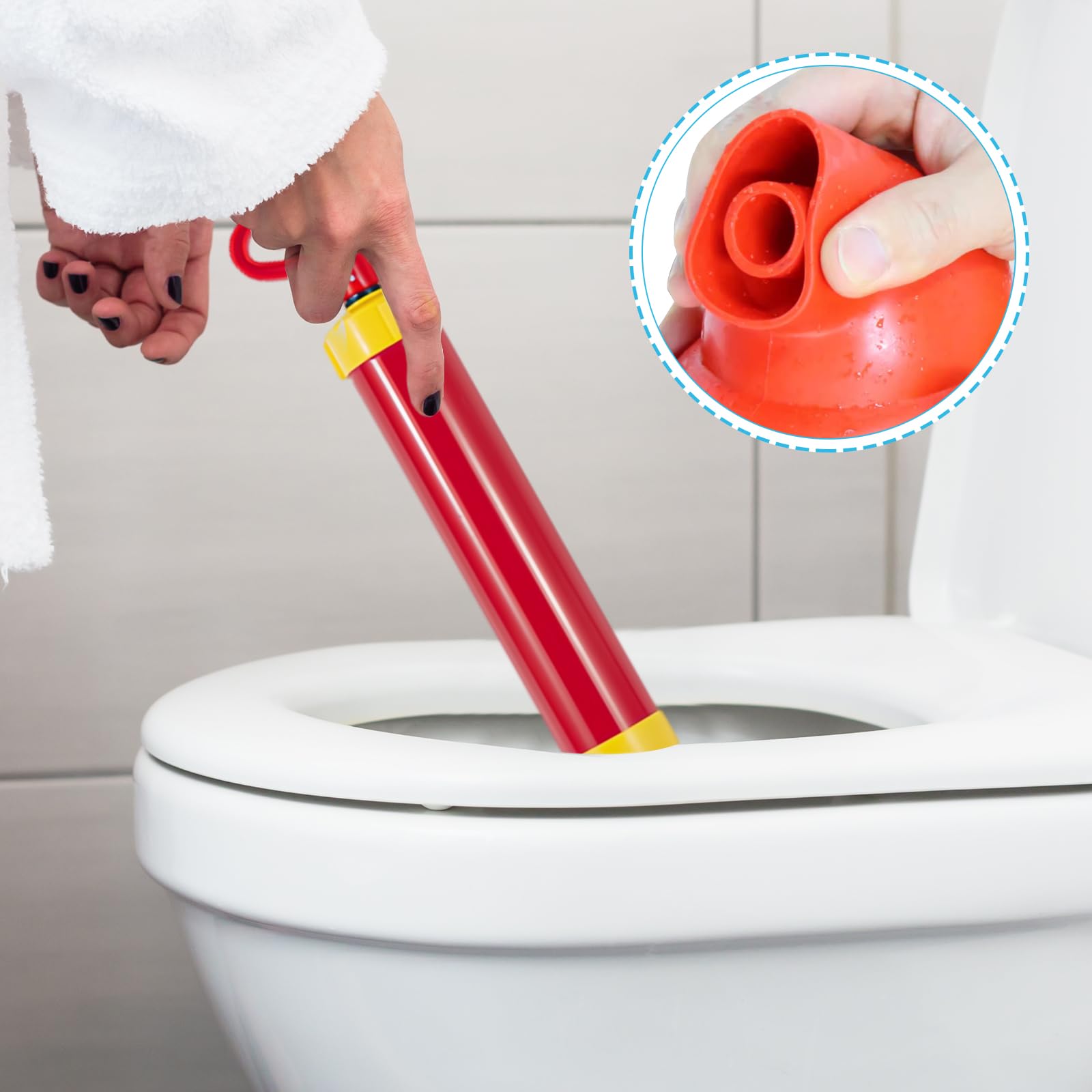 Stantuffo per WC Rosso Sturalavandino a Pompa Drain | Dispositivo Rimozione intasamenti Pompa Carichi Pressione, Tubi Aria Compressa Pressione, Vasca Bagno, Cucina