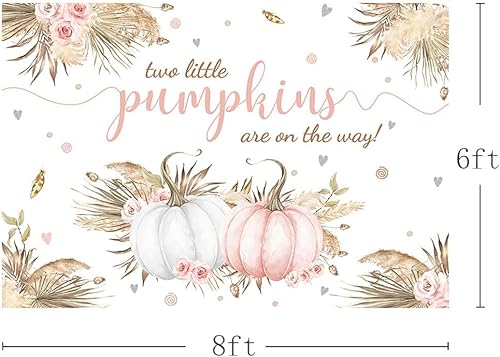 Miniatura 9 de MEHOFOND Telón de fondo bohemio de otoño de 7 x 5 pies para niñas, baby shower, hojas de otoño, hierba de pampas, fondo floral blanco para