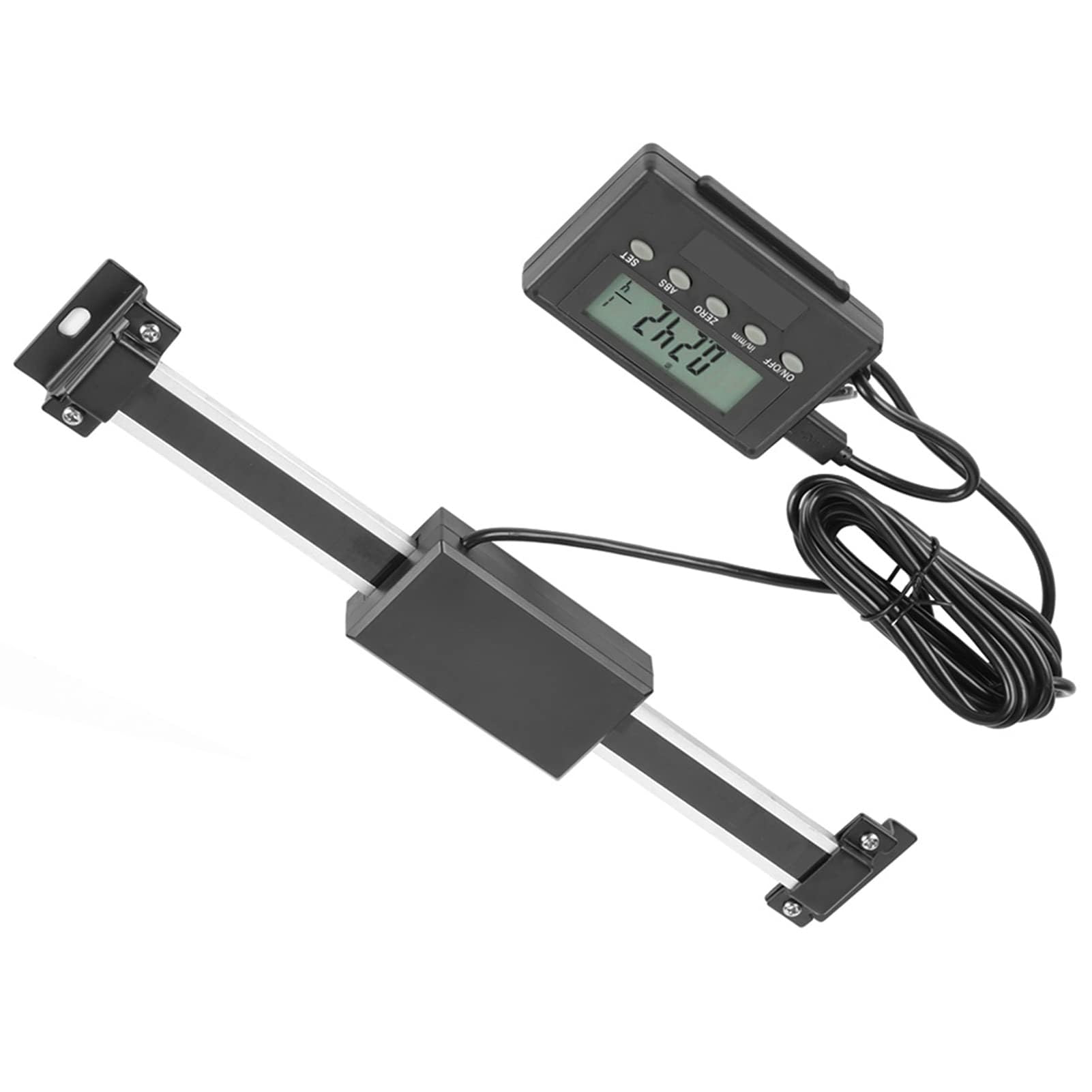 Lettura Digitale DRO Scala Lineare di Precisione LCD Remota Riga Digitale per Fresatrici o Torni Campo di Misura 0-150 mm con Raccordi di Installazione in Lega di Alluminio