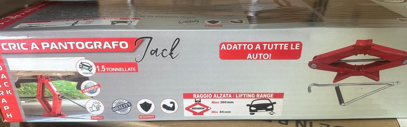 F.LLI IANNACCONE SRL CRIC Crick PANTOGRAFO Auto Camion Caravan,Sollevamento 1,5 T. (CRIC PANTOGRAFO)