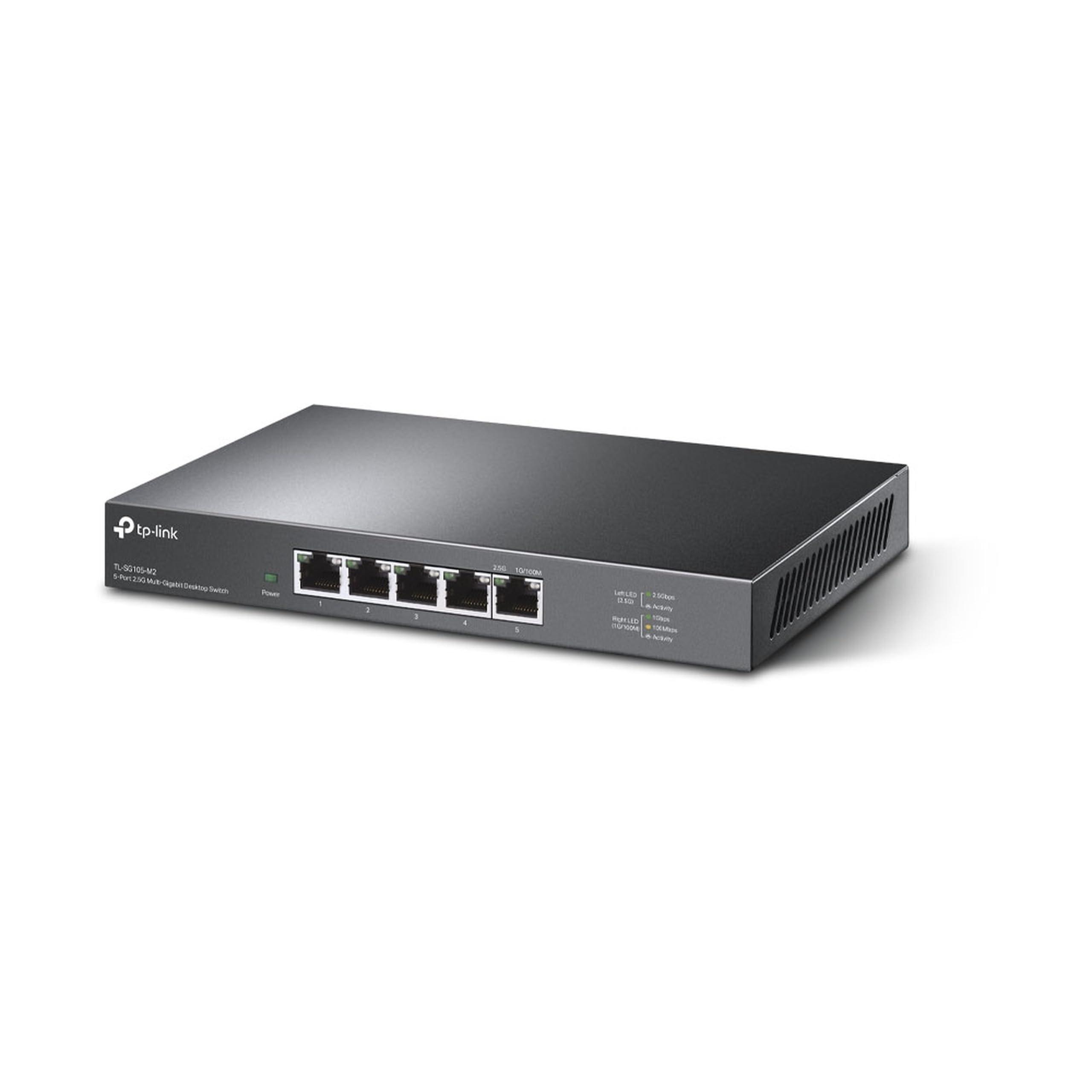 TP-Link TL-SG105-M2 | Commutateur réseau Non géré Multi-Gigabit 5 Ports, répartiteur Ethernet | Bande passante 2,5 G | Plug & Play | Montage Mural | Design métallique sans Ventilateur | Protection à