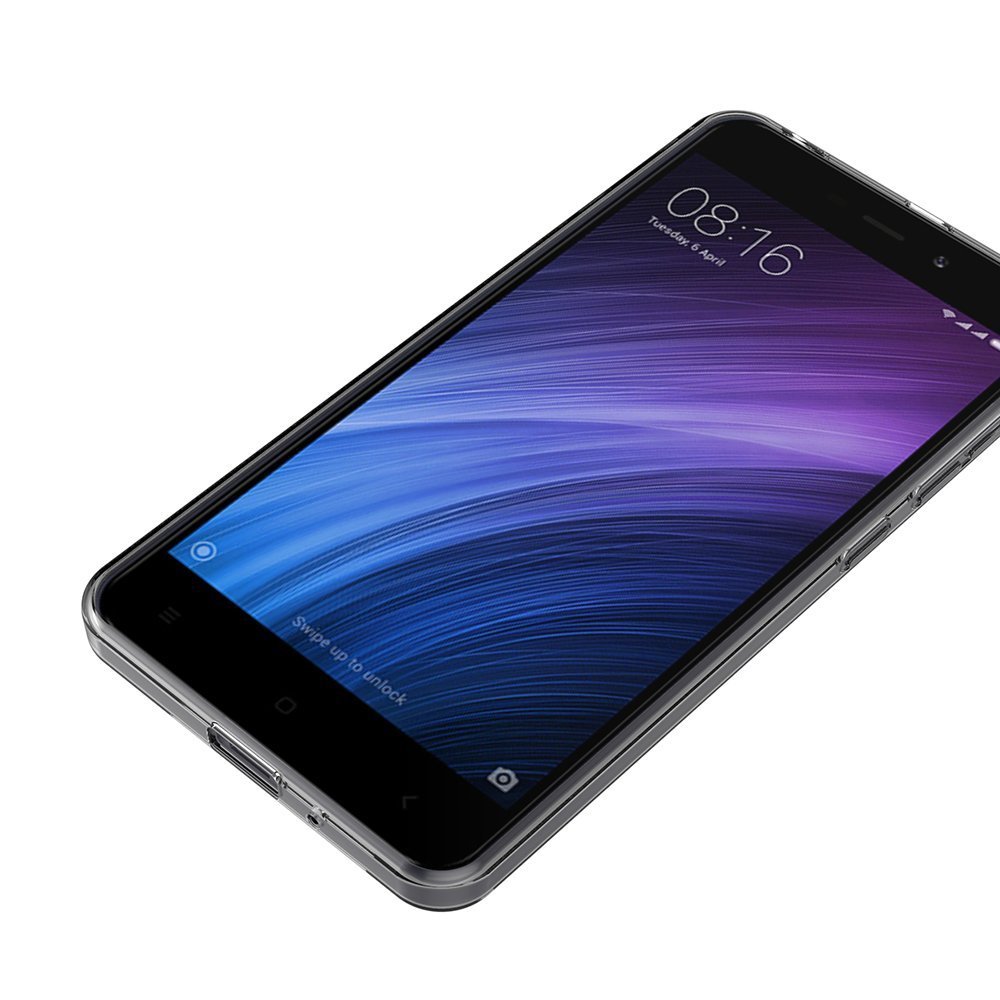 Custodia Trasparente Per Xiaomi Redmi 4X: Cover TPU Morbida E Anti Scivolo, Cristallo Di Rocca, Protezione Posteriore