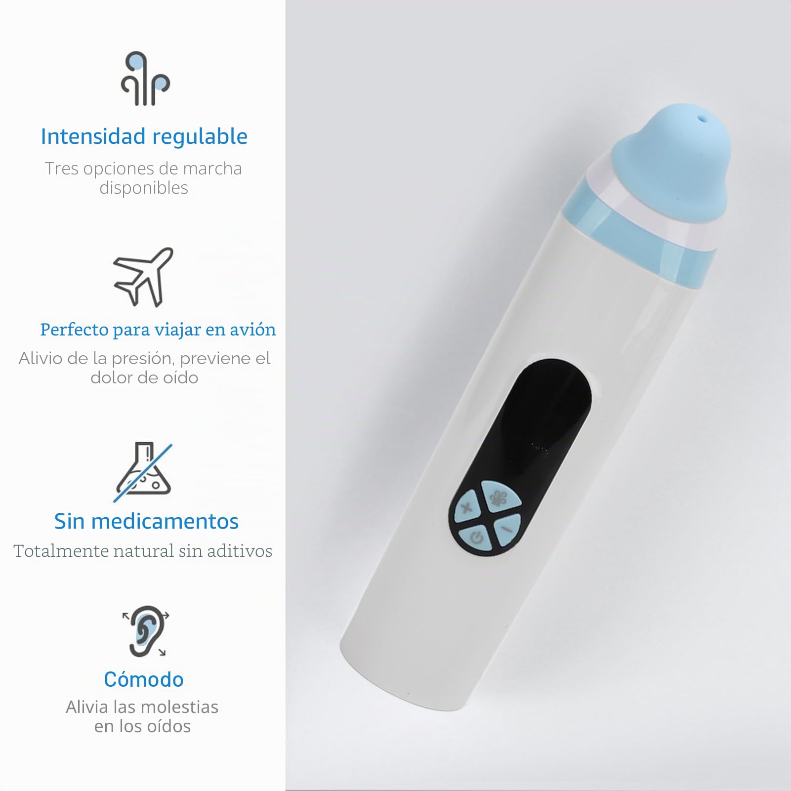 Dispositivo Profesional para Aliviar la Presión del Oído | Alivio del Tinnitus para el Zumbido de Oídos | Desatascador de Trompa de Eustaquio Recargable de 900mAH para Buceo