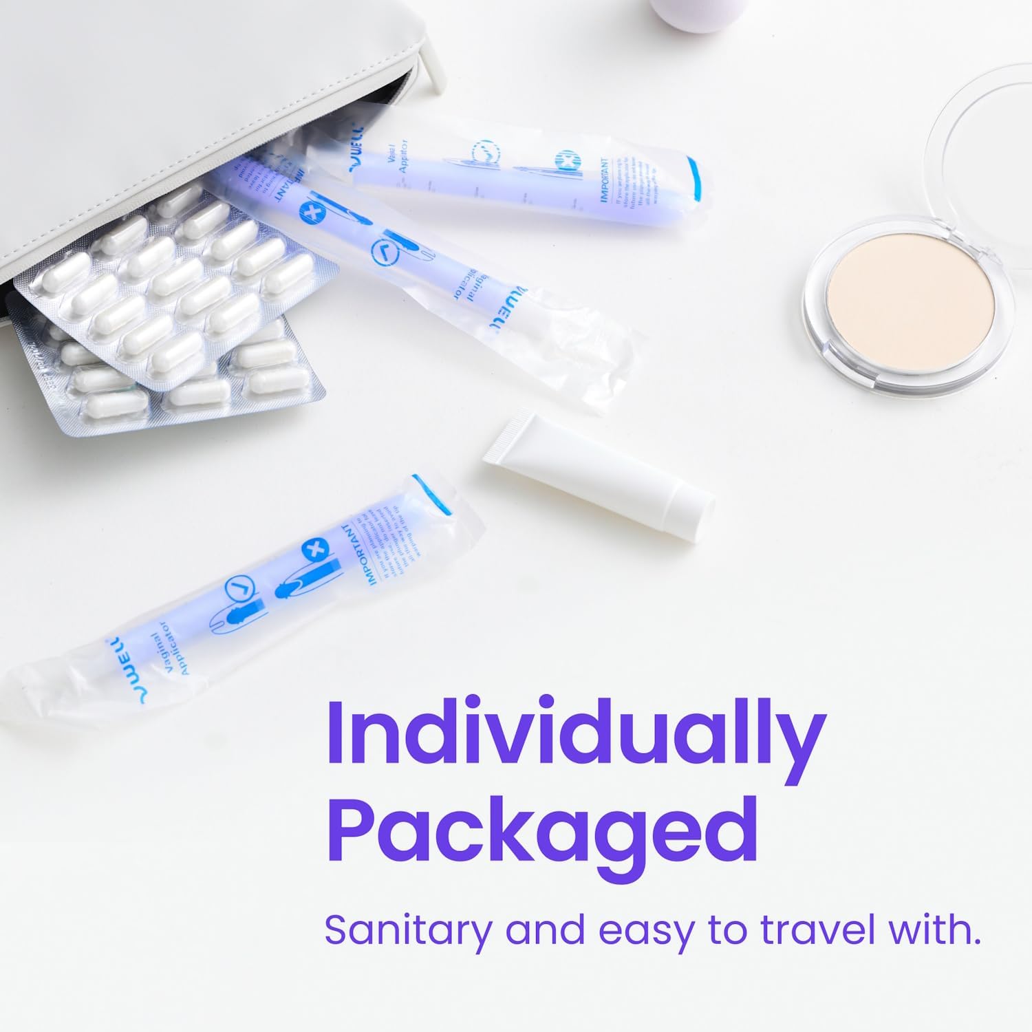 VWELL Boric Acid Vaginal Suppositories 600mg w/MaxComfort Applicator Bundle - Feminine Care - Odor Itch Burning Irritation - Doctors Recommended for Women (One Size, 20, Count)