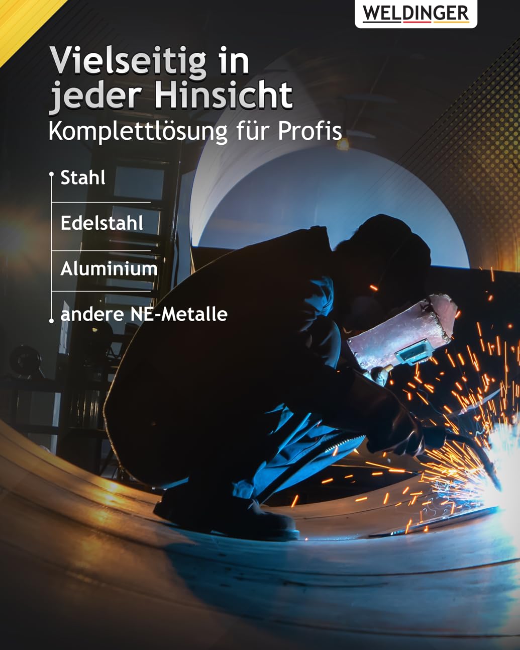 WELDINGER WIG-Schweißgerät WE 2003P ACDC - Inverter HF-Zündung zum Schweißen von Aluminium 2T/4T Puls auch MMA 5 Jahre Garantie