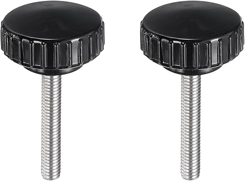 Miniatura 168 de uxcell Perillas de sujeción moleteadas M6 x 1.969 in métricas chapadas en zinc de acero al carbono rosca macho tornillo de pulgar en tipo 0.787 in