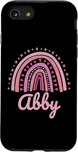 Vista 18 de Abby Name Personalized Funny Women Pink Rainbow Abby Case for iPhone 16