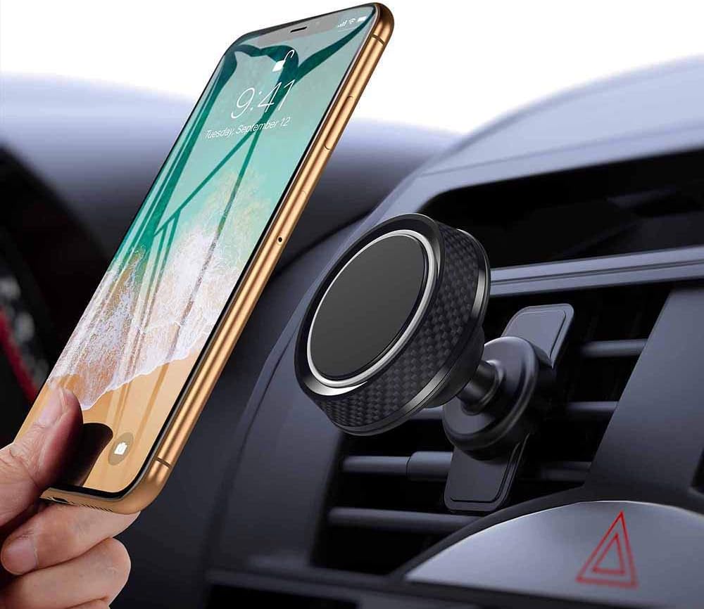 iCaroad Magnetic Car Mount, 360°Rotation Air Vent Cell Phone Holder Universal Compatible iPhone 11 Pro Max/X/Xs/Xs Max/XR/8/7 Plus/6/5, Galaxy Note 10/S10+/S9/S8, Google Pixel 3XL, Oneplus 7 Pro, LG