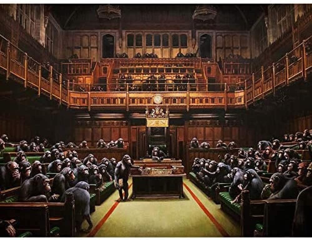 Banksy Devolved Parliament Graffiti Brexit Painting Unframed Wall Art Print Poster Home Decor Premium